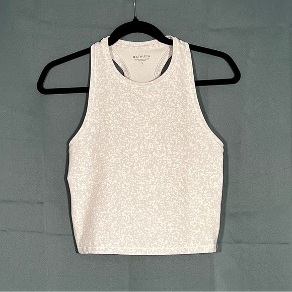Athleta Tops - Athleta | Shanti Crop Jacquard Tank Top | Beige Grey | Small